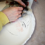 Rebecca Brown working in her studio 2019